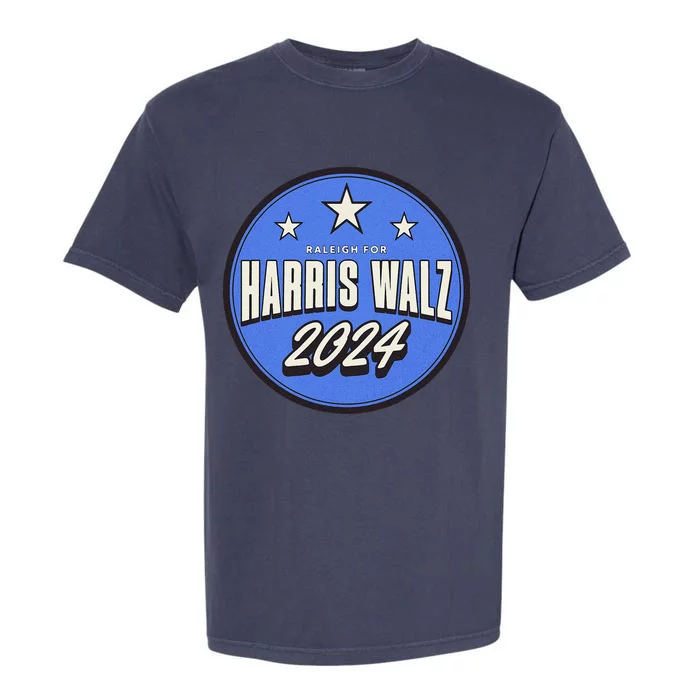 Retro Vintage Raleigh Kamala Harris Walz 2024 Garment-Dyed Heavyweight T-Shirt