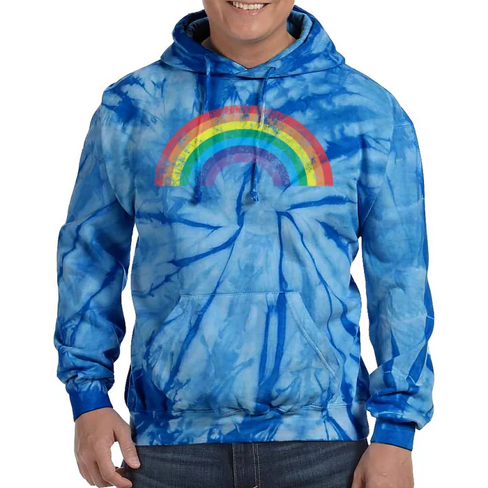 Rainbow Vintage Retro 70s 80s Style Gift Gift Tie Dye Hoodie