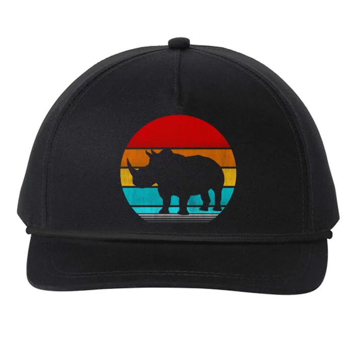 Retro Vintage Rhino Snapback Five-Panel Rope Hat