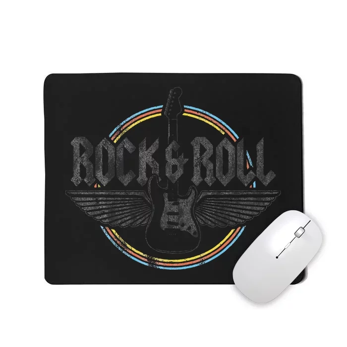 Retro Vintage Rock & Roll Guitar Wings Music Concert Band Mousepad