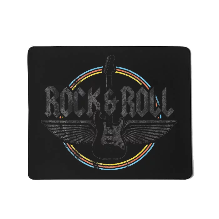 Retro Vintage Rock & Roll Guitar Wings Music Concert Band Mousepad