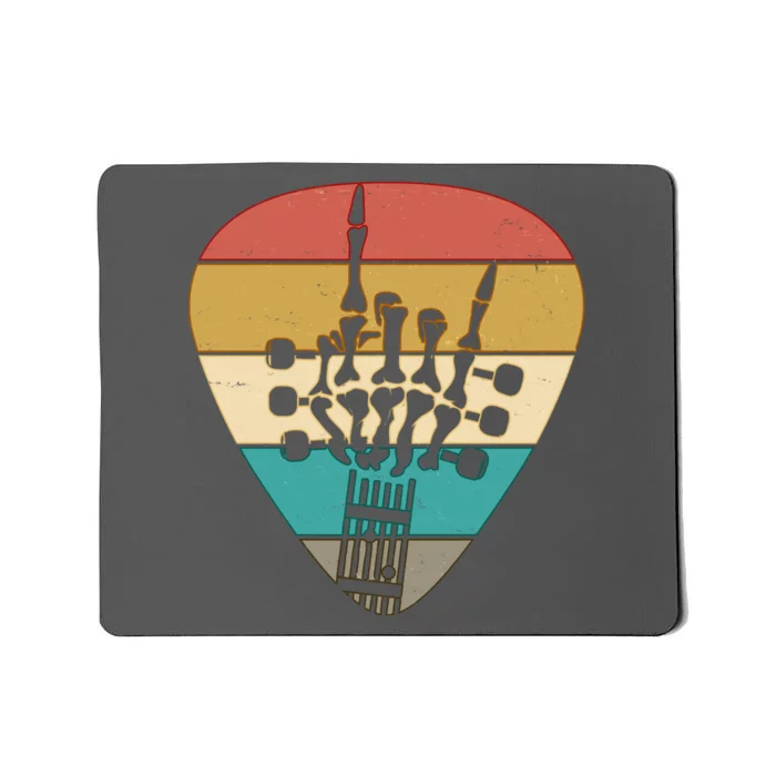 Retro Vintage Rock On Guitar Skeleton Mousepad