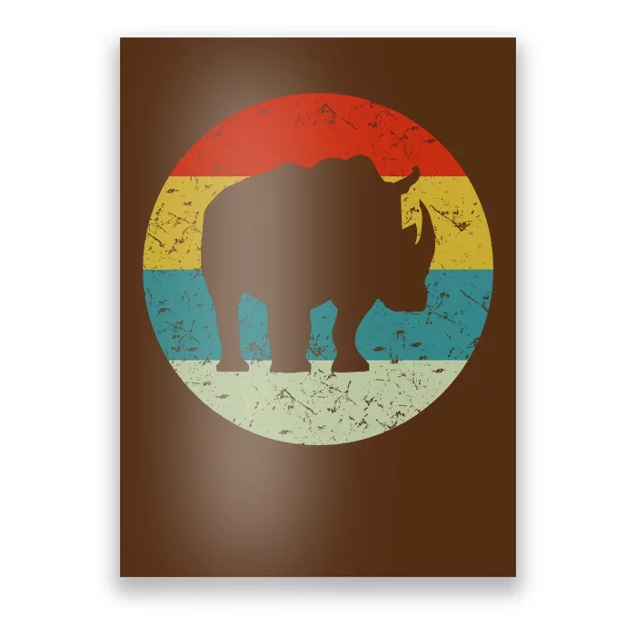 Retro Vintage Rhino Poster