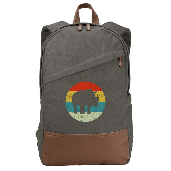 Retro Vintage Rhino Cotton Canvas Backpack