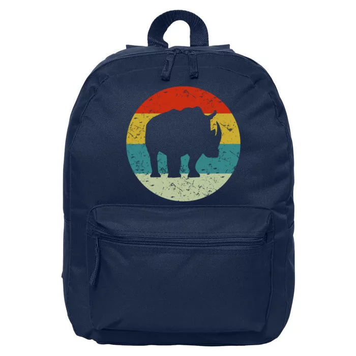 Retro Vintage Rhino 16 in Basic Backpack