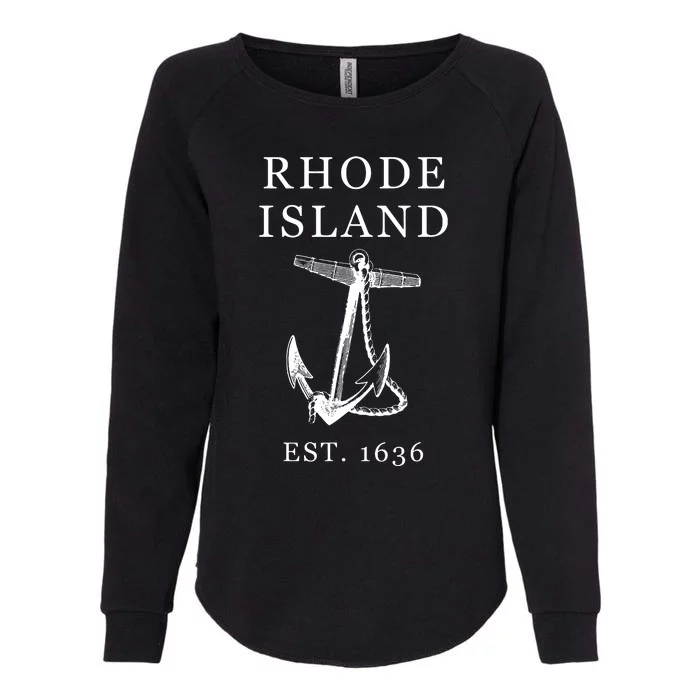 Ri Vintage Rhode Island Anchor Womens California Wash Sweatshirt