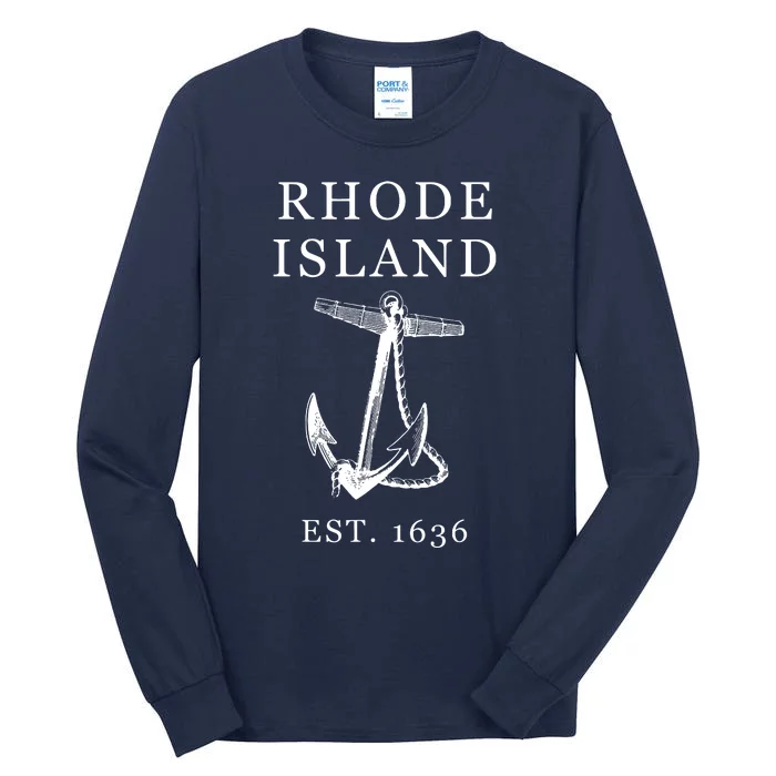 Ri Vintage Rhode Island Anchor Tall Long Sleeve T-Shirt