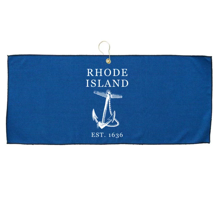 Ri Vintage Rhode Island Anchor Large Microfiber Waffle Golf Towel