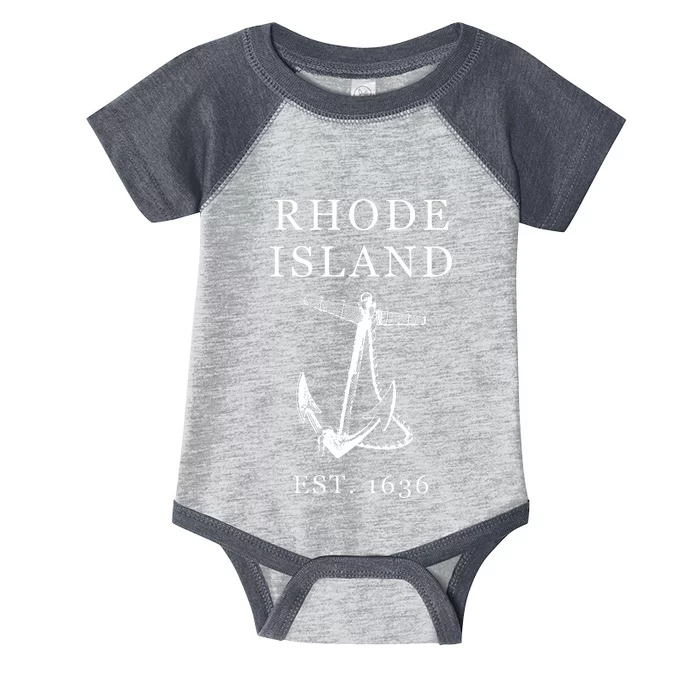 Ri Vintage Rhode Island Anchor Infant Baby Jersey Bodysuit