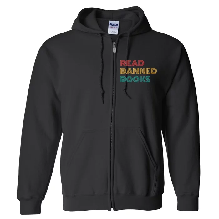 Retro Vintage Read Banned Books Full Zip Hoodie