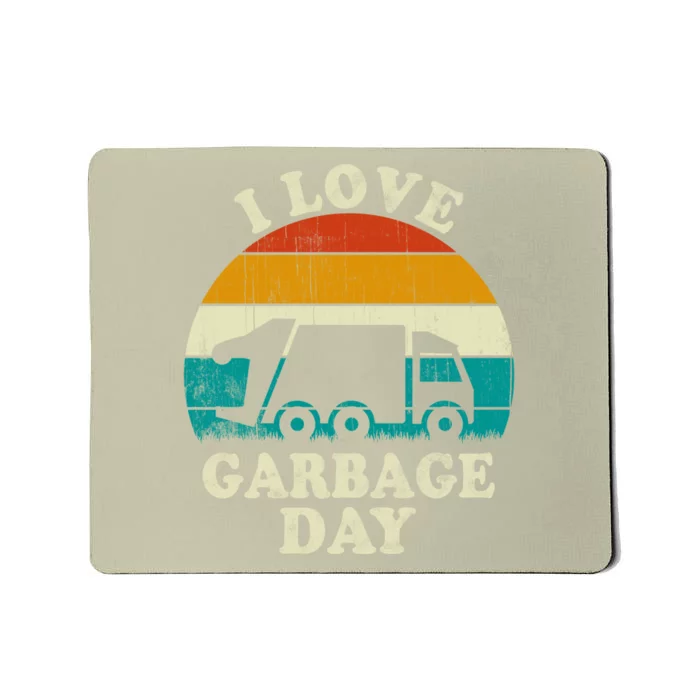 Retro Vintage Recycling Trash I Love Garbage Day Truck Meaningful Gift Mousepad