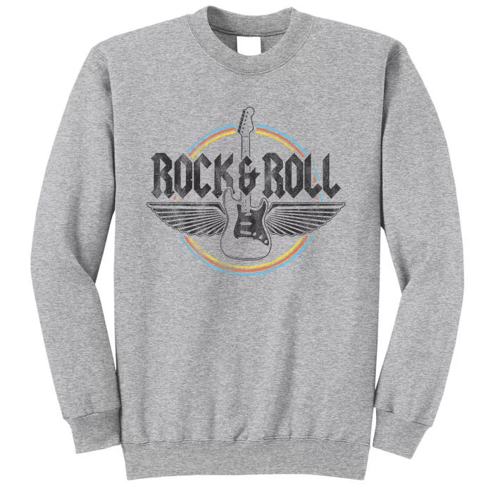 Retro Vintage Rock & Roll Guitar Wings Music Concert Band Tall Sweatshirt