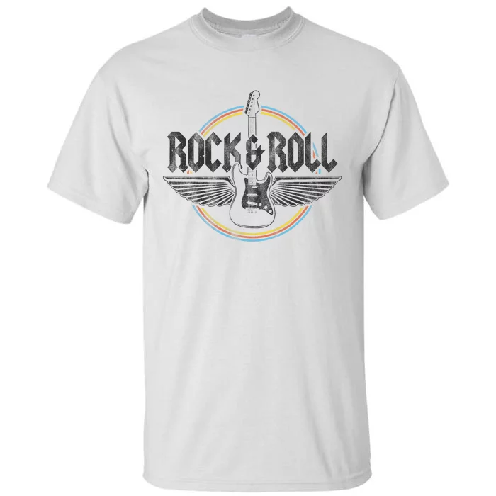 Retro Vintage Rock & Roll Guitar Wings Music Concert Band Tall T-Shirt