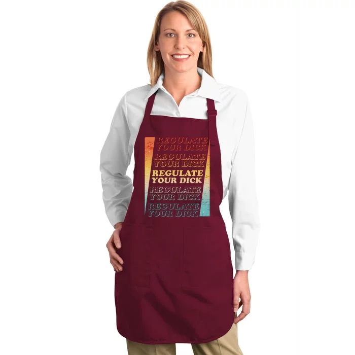 Retro Vintage Regulate Your Dick Pro Roe Full-Length Apron With Pocket