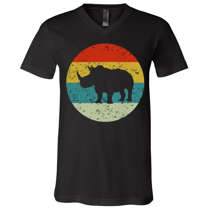 Retro Vintage Rhino V-Neck T-Shirt