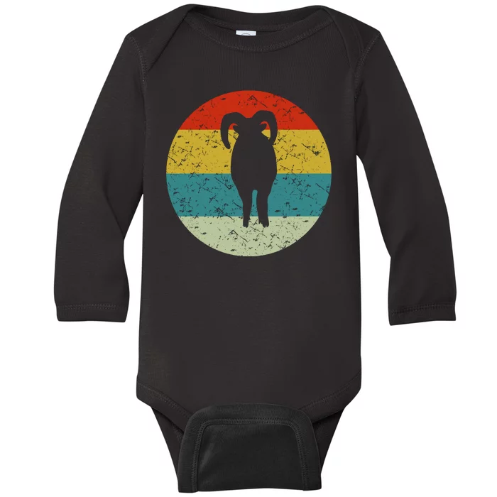 Retro Vintage Ram Baby Long Sleeve Bodysuit