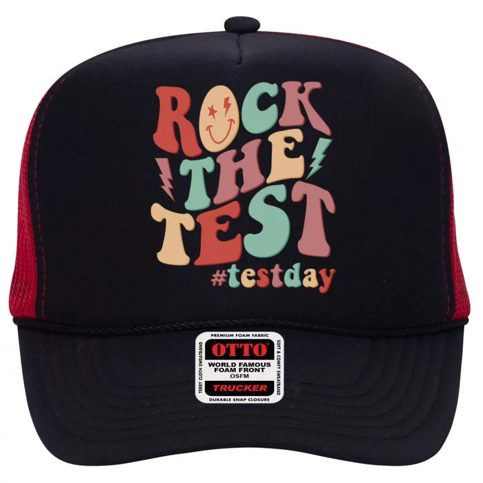 Retro Vintage Rock The Test #Testday High Crown Mesh Trucker Hat