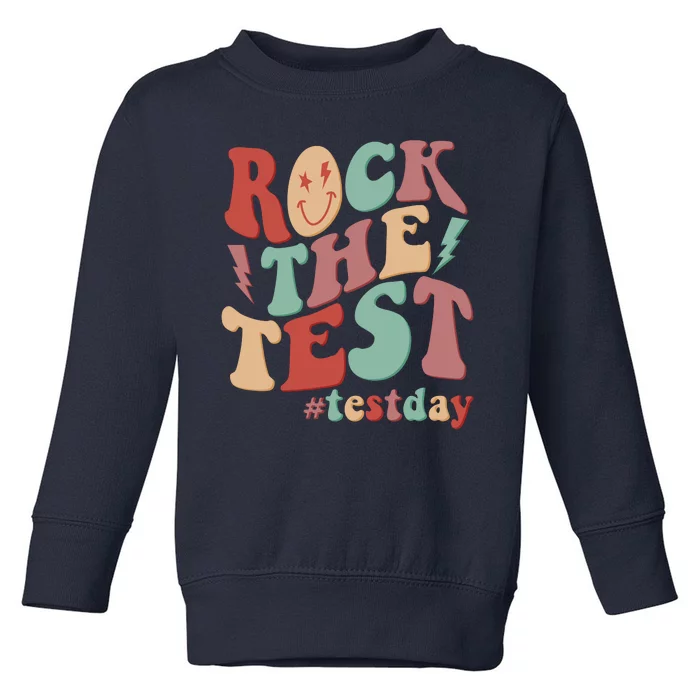 Retro Vintage Rock The Test #Testday Toddler Sweatshirt