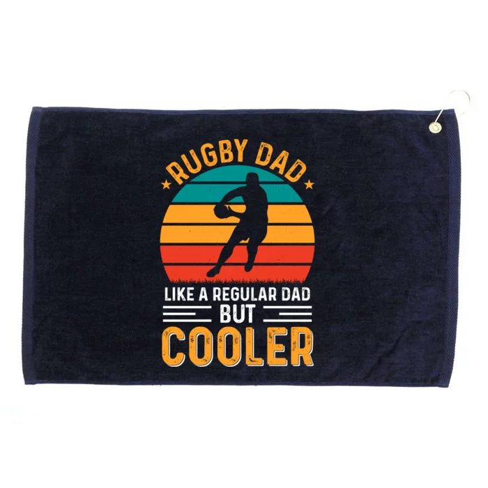 Retro Vintage Rugby Dad Like A Regular Dad But Cooler Fathers Day Grommeted Golf Towel