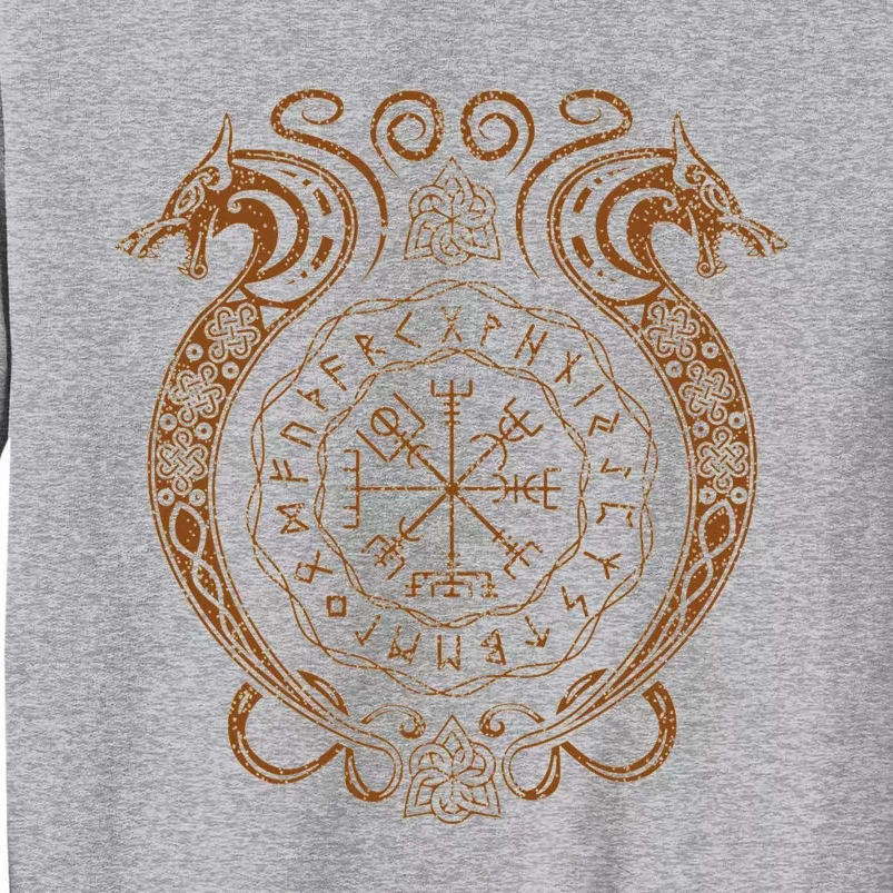 Retro Viking Runes Symbols Norse Compass Valhalla Mythology Tall Sweatshirt