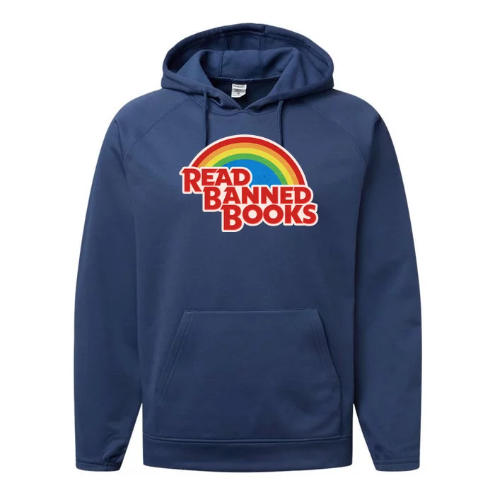 Retro Vintage Read Banned Books Performance Fleece Hoodie