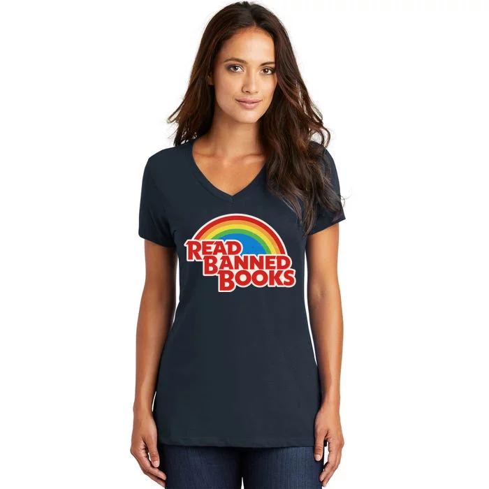 Retro Vintage Read Banned Books Women's V-Neck T-Shirt