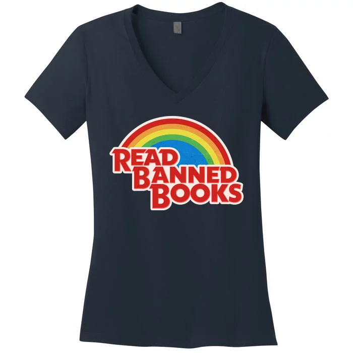 Retro Vintage Read Banned Books Women's V-Neck T-Shirt