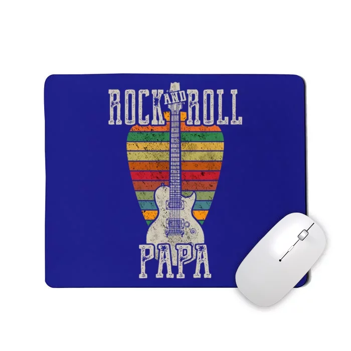 Retro Vintage Rock And Roll Papa Guitar Mousepad