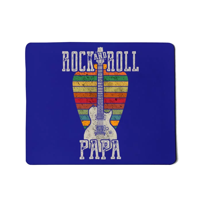 Retro Vintage Rock And Roll Papa Guitar Mousepad