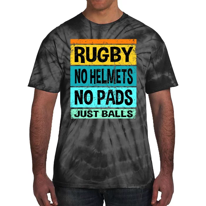 Retro Vintage Rugby Just Balls Players Fans Tie-Dye T-Shirt