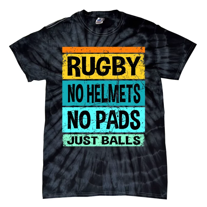 Retro Vintage Rugby Just Balls Players Fans Tie-Dye T-Shirt