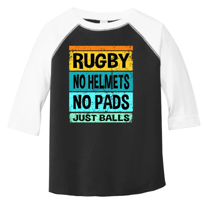 Retro Vintage Rugby Just Balls Players Fans Toddler Fine Jersey T-Shirt