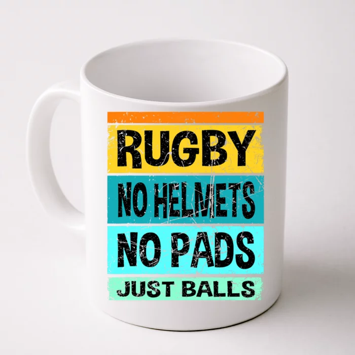 Retro Vintage Rugby Just Balls Players Fans Front & Back Coffee Mug