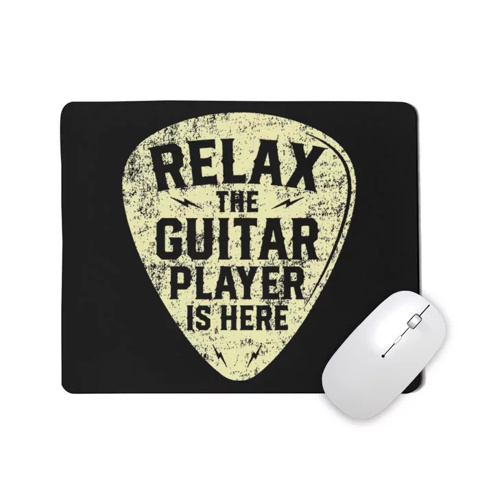 Retro Vintage Relax the Guitar Player Is Here Mousepad