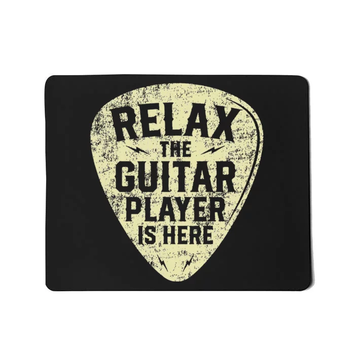 Retro Vintage Relax the Guitar Player Is Here Mousepad