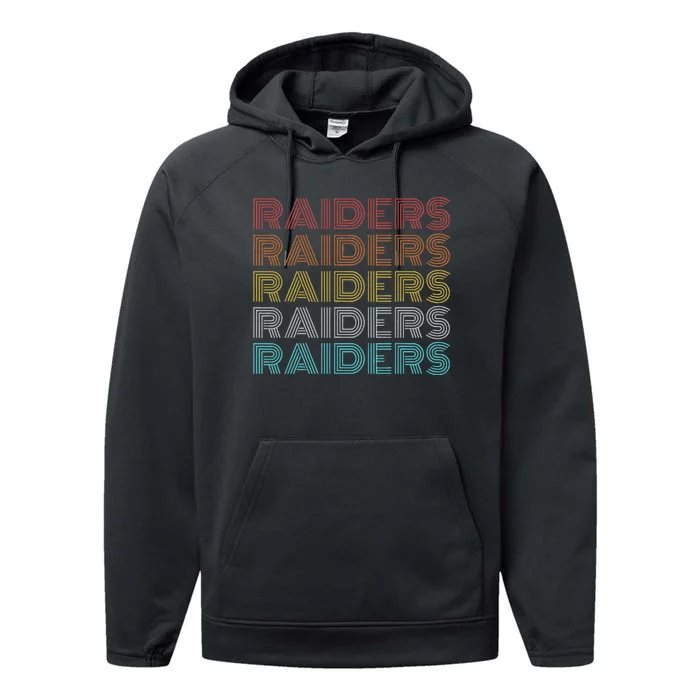 Retro Vintage Raiders Performance Fleece Hoodie