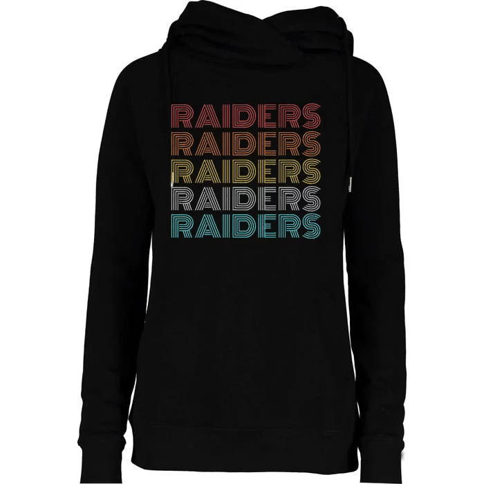 Retro Vintage Raiders Womens Funnel Neck Pullover Hood