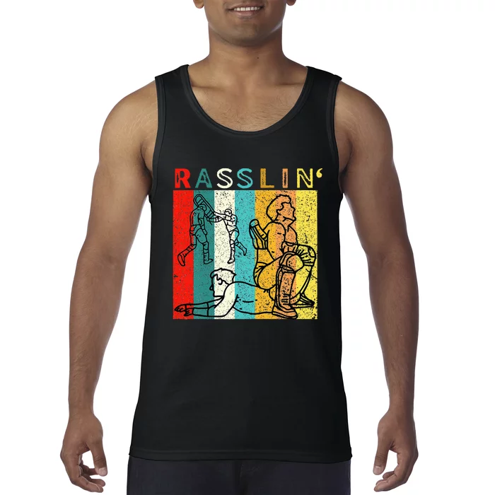 Retro Vintage Rasslin Pro Wrestling Fan Tank Top