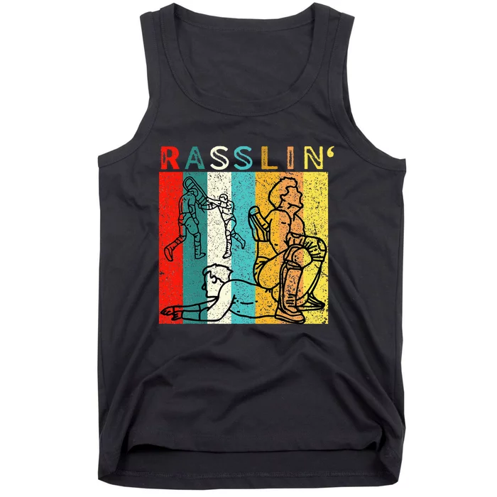 Retro Vintage Rasslin Pro Wrestling Fan Tank Top