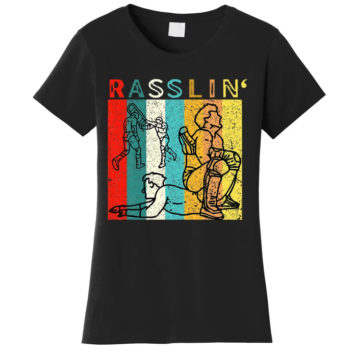 Retro Vintage Rasslin Pro Wrestling Fan Women's T-Shirt