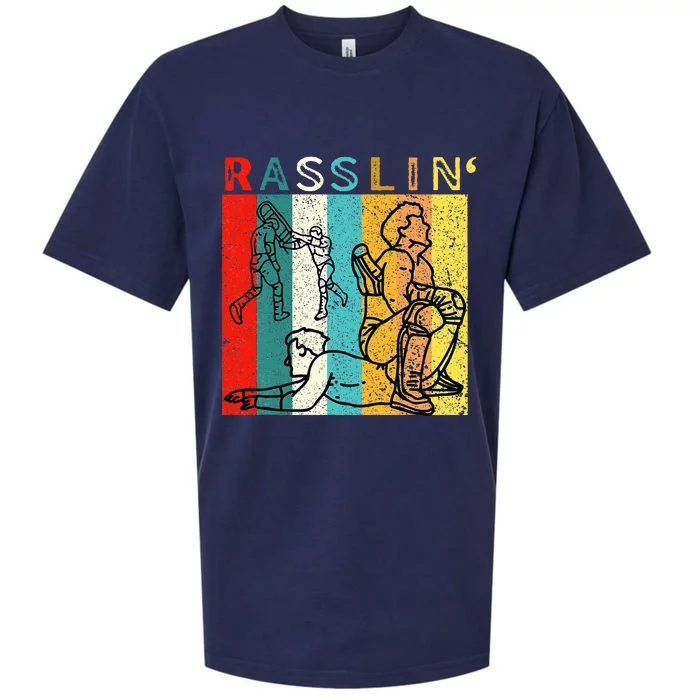 Retro Vintage Rasslin Pro Wrestling Fan Sueded Cloud Jersey T-Shirt