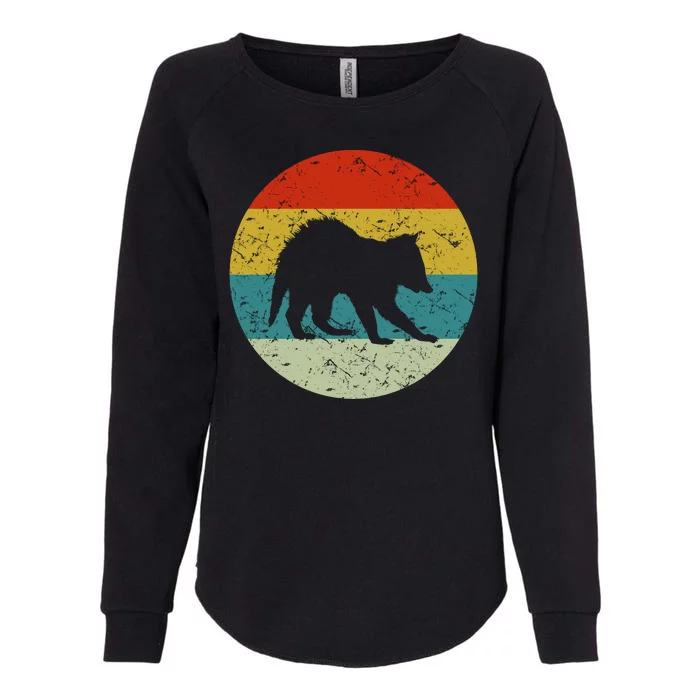 Retro Vintage Raccoon Womens California Wash Sweatshirt