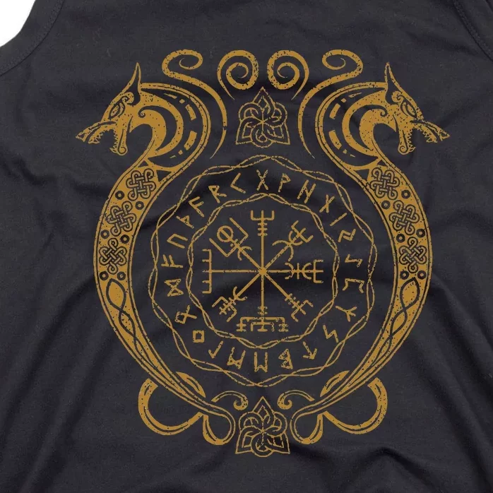 Retro Viking Runes Symbols Norse Compass Valhalla Mythology Tank Top