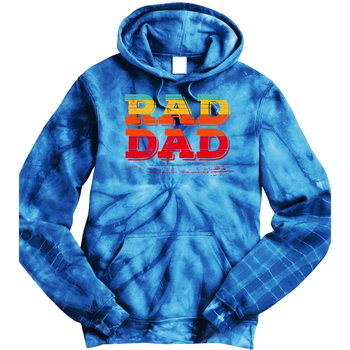 Retro Vintage Rad Dad Funny Gift Tie Dye Hoodie