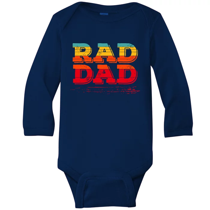 Retro Vintage Rad Dad Funny Gift Baby Long Sleeve Bodysuit