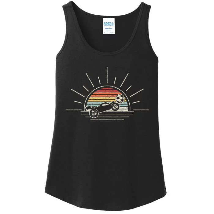 Retro Vintage Rocket Soccer Car Ladies Essential Tank