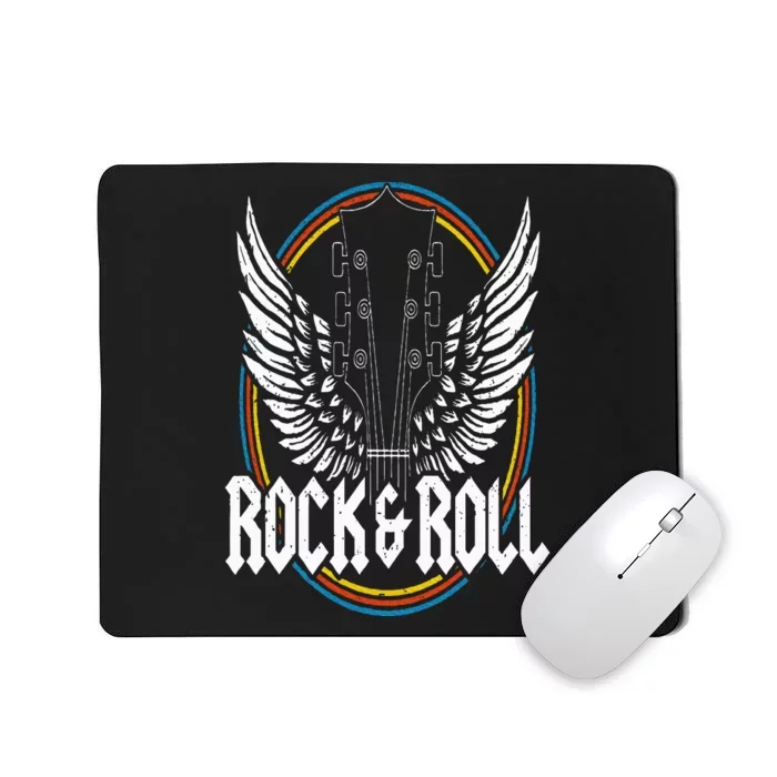 Retro Vintage Rock & Roll Guitar Wings Music Concert Band Mousepad