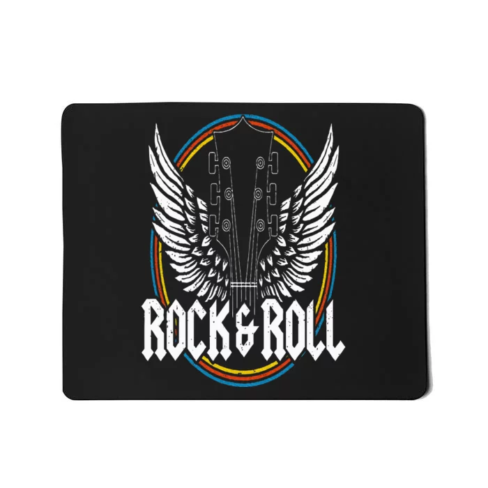 Retro Vintage Rock & Roll Guitar Wings Music Concert Band Mousepad