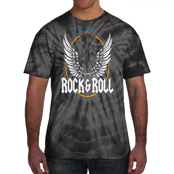 Retro Vintage Rock & Roll Guitar Wings Music Concert Band Tie-Dye T-Shirt