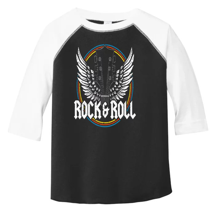 Retro Vintage Rock & Roll Guitar Wings Music Concert Band Toddler Fine Jersey T-Shirt